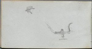 Taccuino, pagina 26: Studio di una testa e una lampada da Jean Louis Ernest Meissonier