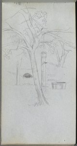 Quaderno degli schizzi, pagina 36: Studio di un albero da Ernest Meissonier