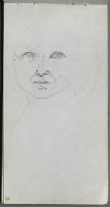 Quaderno degli schizzi, pagina 59: Studio di un volto da Ernest Meissonier