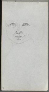 Taccuino, pagina 59: Studio di un volto da Jean Louis Ernest Meissonier