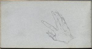 Taccuino, pagina 68: Studio di una mano da Jean Louis Ernest Meissonier