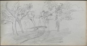Taccuino, pagina 74: Studio di paesaggio da Jean Louis Ernest Meissonier