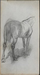 Taccuino, pagina 76: Studio di un cavallo da Ernest Meissonier