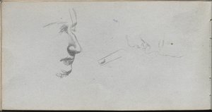Taccuino, pagina 80: Studio di volti da Jean Louis Ernest Meissonier