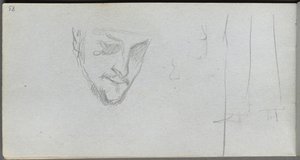 Taccuino, pagina 83: Studio di un volto, gambe da Jean Louis Ernest Meissonier