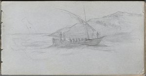 Taccuino, pagina 88: Paesaggio marino e figura