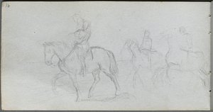 Taccuino, pagina 91: Figure a cavallo