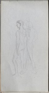 Taccuino degli schizzi, pagina 92: due nudi da Ernest Meissonier