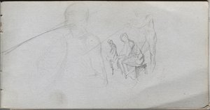 Taccuino, pagina 98: Studio di figure da Jean Louis Ernest Meissonier