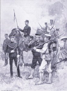 Tipi di soldati giapponesi, illustrazione da Cassells History of the Russo-Japanese War Vol 1, c.1900 da Ernest Prater