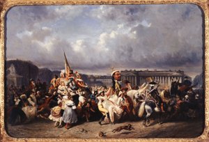 Carnevale place de la Concorde, attuale 8° arrondissement, tra il 1840 e il 1845 da Ernest Seigneurgens