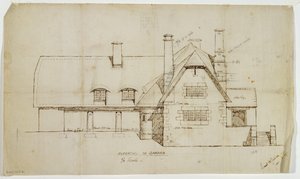 Elevazione del Giardino del Cottage, Sapperton, 14 giugno 1902 da Ernest William Gimson