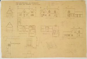 Coppia di Cottage a Kelmscott per Miss May Morris, c.1915