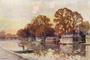 Le chiatte del college e il ponte Folly da Ernest William Haslehust