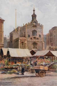 La piazza del mercato e la Guildhall, Norwich da Ernest William Haslehust
