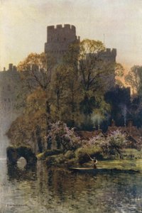 Castello di Warwick dal fiume da Ernest William Haslehust