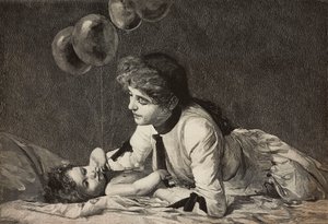 Nessuno ti amerà mai come me, madre e figlio, incisione di Ernesto Mancastroppa da un dipinto di Raffaele Faccioli, da L
