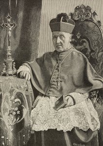 Ritratto di Luigi Nazari di Calabiana (1808-1893), politico e arcivescovo italiano, incisione di Ernesto Mancastropa da foto di Ganzini e Gabriel, da L