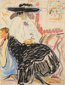 Donna seduta nello studio da Ernst Ludwig Kirchner