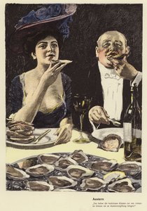 Mangiare ostriche in un ristorante