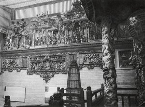 Kuangchou, Kuangtung, Canton, Tempio del Dio della Medicina, Rilievi nel cortile principale da Ernst Boerschmann