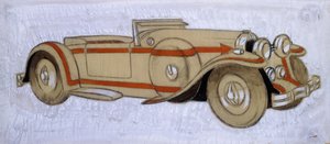 Illustrazione che mostra una Delage del 1924 con carrozzeria di Letourneur et Marchand da Ernst Deutsch Dryden