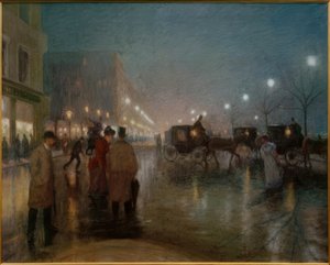 Amburgo, Jungfernstieg di sera da Ernst Eitner