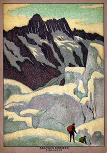 Il ghiacciaio di Grindelwald (Ischmeer) nelle Alpi svizzere. 1920-30 circa (illustrazione) da Ernst Emil Schlatter