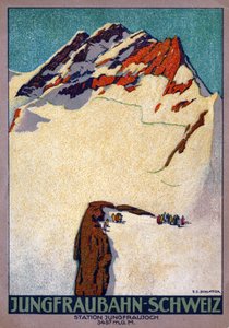 Lo Jungfraujoch (illustrazione, 1920-1930 circa) da Ernst Emil Schlatter