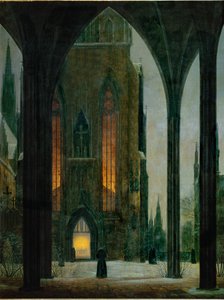 Cattedrale in inverno... (olio su tela)