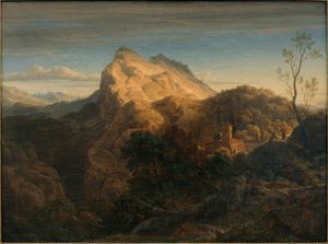 Paesaggio serale vicino a Olevano