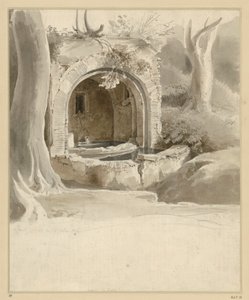 Nicchia di fontana sul Monte Mario presso Aqua Acetosa da Ernst Fries