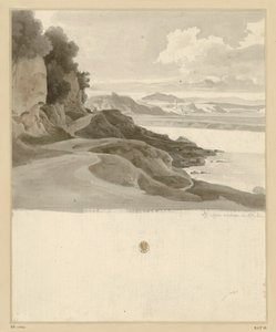 Paesaggio fluviale con sentiero lungo una riva rocciosa presso Aqua Acetosa da Ernst Fries