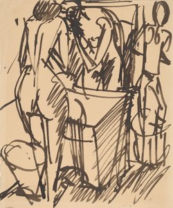 Nudo con specchio, davanti a un lavandino da Ernst Ludwig Kirchner
