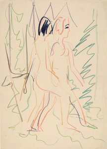 Due Nudi in una Foresta, 1925 da Ernst Ludwig Kirchner
