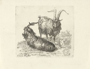 Due montoni in un prato da Ernst Ludwig Creite