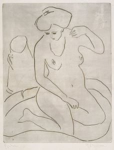 Nudo nella vasca con collana. 1909 da Ernst Ludwig Kirchner