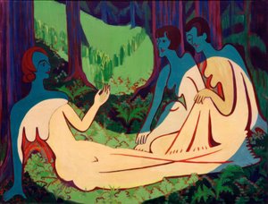 Nudi nel bosco (grande versione) da Ernst Ludwig Kirchner