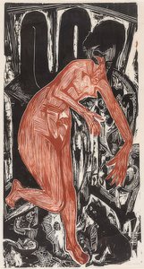 Donna che fa il bagno vicino alla stufa da Ernst Ludwig Kirchner