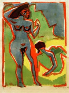 Donne che fanno il bagno (Moritzburg) da Ernst Ludwig Kirchner