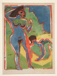 Donne che fanno il bagno - Moritzburg da Ernst Ludwig Kirchner
