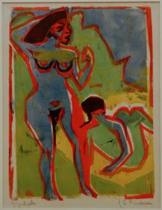 Donne che fanno il bagno a Moritzburg da Ernst Ludwig Kirchner