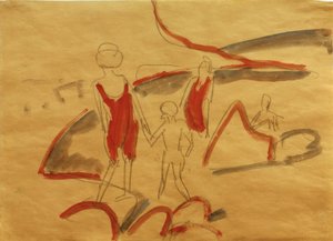 Bagnanti sulla spiaggia di Fehmarn da Ernst Ludwig Kirchner