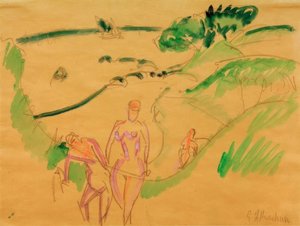 Bagnanti sulla costa di Fehmarn da Ernst Ludwig Kirchner