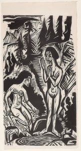 Bagnanti tra le rocce da Ernst Ludwig Kirchner
