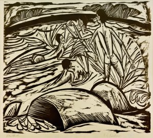 Bagnante che si spruzza da Ernst Ludwig Kirchner