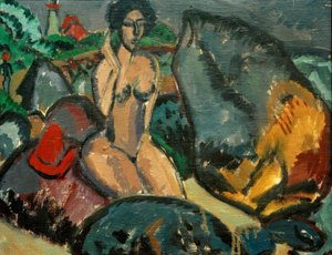 Bagnanti tra le rocce da Ernst Ludwig Kirchner