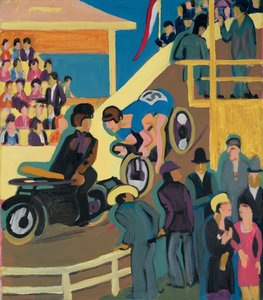 Corsa ciclistica con staffetta motorizzata da Ernst Ludwig Kirchner