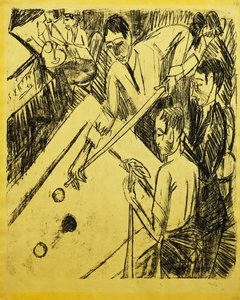 Giocatore di biliardo; Billardspieler, 1915 da Ernst Ludwig Kirchner
