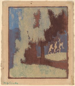Alberi di castagno al chiaro di luna da Ernst Ludwig Kirchner